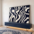 Quadro Decorativo Abstrato Elegância Azul em ambiente decorado - quadros decorativos para sala