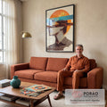 Quadro Decorativo Entre Mundos e Silêncios em sala de estar moderna - quadros decorativos para sala