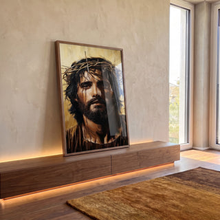 Quadro Decorativo A Serenidade de Jesus  Paz e Harmonia em ambiente decorado - quadros decorativos para sala