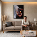Quadro Decorativo Mão da Esperança: Arte que Conecta em sala de estar moderna - quadros decorativos para sala