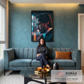 Quadro Decorativo: Reflexão Sutil em Noite Chuvosa em sala de estar moderna - quadros decorativos para sala