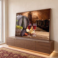 Quadro Decorativo: Vinho e Queijo - Toque Rústico e Elegante em ambiente decorado - quadros decorativos para sala