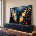 Quadro Decorativo de Borboleta Abstrato em ambiente decorado - quadros decorativos para sala
