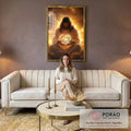 Quadro Decorativo Religioso - Luz e Amor Divinos em sala de estar moderna - quadros decorativos para sala