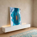 Quadro Decorativo Solidão Confortante Canoa Sob o Lago Gelado em ambiente decorado - quadros decorativos para sala