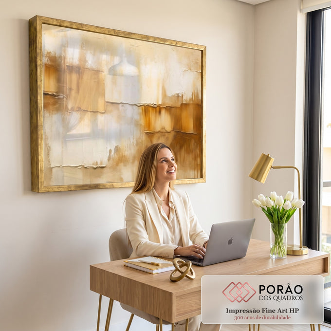 Quadro Decorativo: Serenidade Abstrata em escritorio moderno - quadros decorativos para sala
