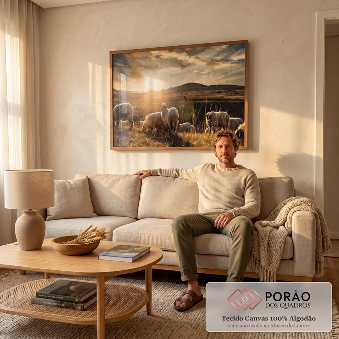 Quadro Decorativo Serenidade Pastoral - Beleza Natural Única em sala de estar moderna - quadros decorativos para sala
