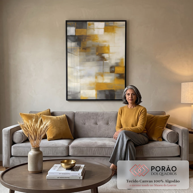 Quadro Decorativo Abstrato Moderno em sala de estar moderna - quadros decorativos para sala