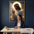 Quadro Decorativo A Esperança de Jesus em escritorio moderno - quadros decorativos para sala