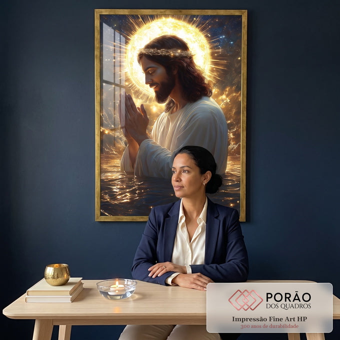 Quadro Decorativo A Esperança de Jesus em escritorio moderno - quadros decorativos para sala