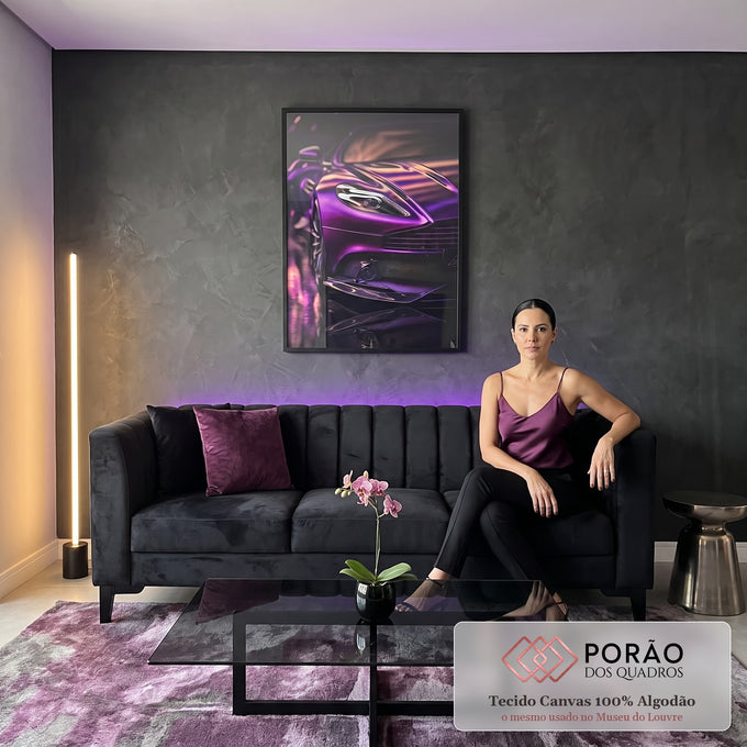 Quadro Decorativo Aston Martin: Elegância e Sofisticação para Sua Parede em sala de estar moderna - quadros decorativos para sala