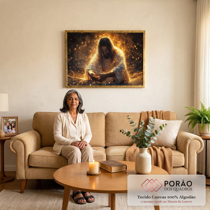 Quadro Decorativo Jesus Cristo - Arte Inspiradora para Seu Ambiente em sala de estar moderna - quadros decorativos para sala