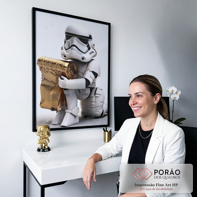 Quadro Decorativo Soldado Galáctico: Aventura e Paixão em escritorio moderno - quadros decorativos para sala