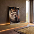 Quadro Decorativo Majestoso Rei da Selva - Exclusividade em ambiente decorado - quadros decorativos para sala