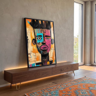 Quadro Decorativo Homem Urbano Arte Contemporânea em ambiente decorado - quadros decorativos para sala