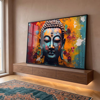 Quadro Decorativo A Arte da Meditação Contemporânea em ambiente decorado - quadros decorativos para sala