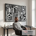 Quadro Decorativo Abstrato Desleixado Arte Única em escritorio moderno - quadros decorativos para sala
