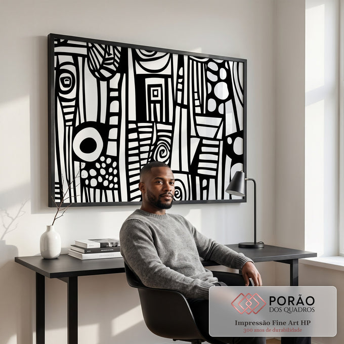 Quadro Decorativo Abstrato Desleixado Arte Única em escritorio moderno - quadros decorativos para sala