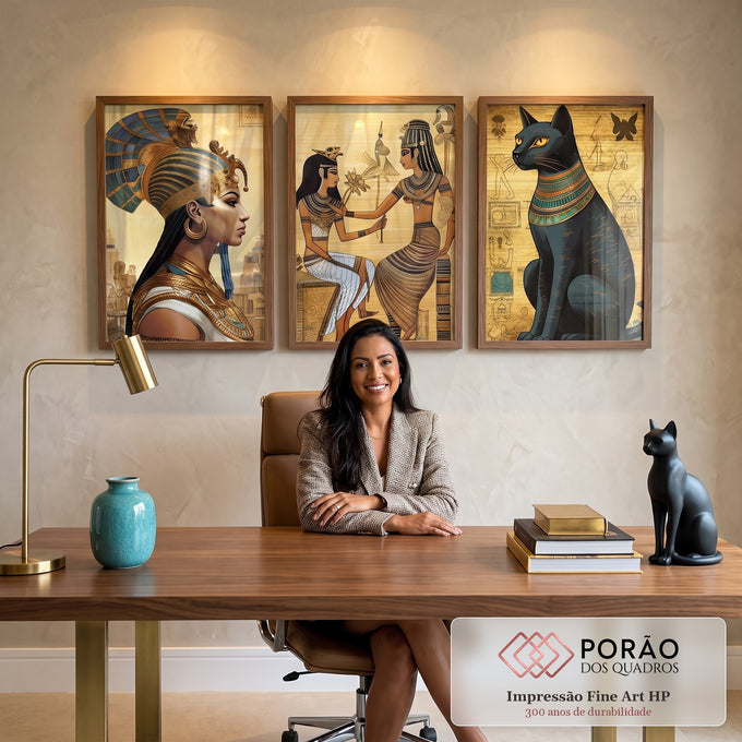 Quadro Decorativo Mitologia Egípcia - Arte e Elegância para Sua Parede em escritorio moderno - quadros decorativos para sala