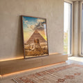 Quadro Decorativo: Esfinge e Pirâmides - Toque Mágico em ambiente decorado - quadros decorativos para sala