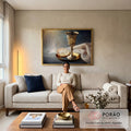 Quadro Decorativo Cena de Comunhão Sagrada: Reflexão e Fé em sala de estar moderna - quadros decorativos para sala