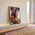 Quadro Decorativo: Elegância de uma Mulher Japonesa Floral em ambiente decorado - quadros decorativos para sala