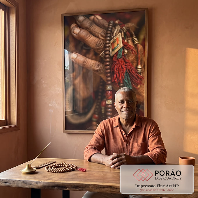 Quadro Decorativo Mãos e Contas Com Arte em escritorio moderno - quadros decorativos para sala