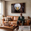 Quadro Decorativo Majestade Alada: Águia Poderosa em sala de estar moderna - quadros decorativos para sala