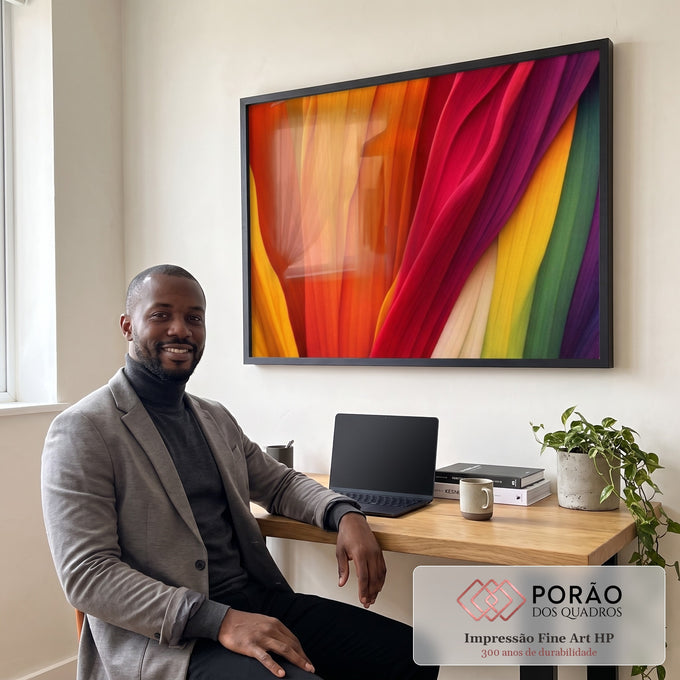 Quadro Decorativo Vibrante e Dinâmico em escritorio moderno - quadros decorativos para sala