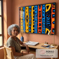 Quadro Decorativo Arte Abstrata Geométrica Energia das Cores em escritorio moderno - quadros decorativos para sala