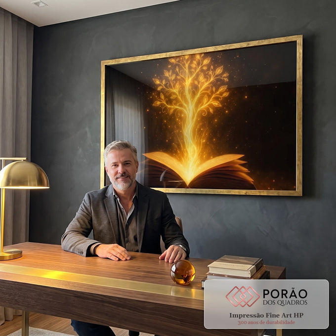 Quadro Decorativo da Luz do Conhecimento em escritorio moderno - quadros decorativos para sala