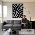 Quadro Decorativo Zebra Elegante em sala de estar moderna - quadros decorativos para sala