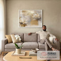 Quadro Decorativo Lótus Branca e Serenidade em sala de estar moderna - quadros decorativos para sala