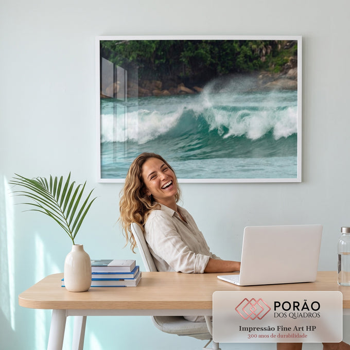 Quadro Decorativo Ondas serenas - Inspira Tranquilidade em escritorio moderno - quadros decorativos para sala