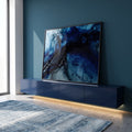 Quadro Decorativo A Magia do Cosmos Azul em ambiente decorado - quadros decorativos para sala