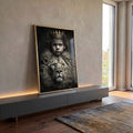 Quadro Decorativo Premium Boy Crown com Leão - Elevando sua Decoração em ambiente decorado - quadros decorativos para sala