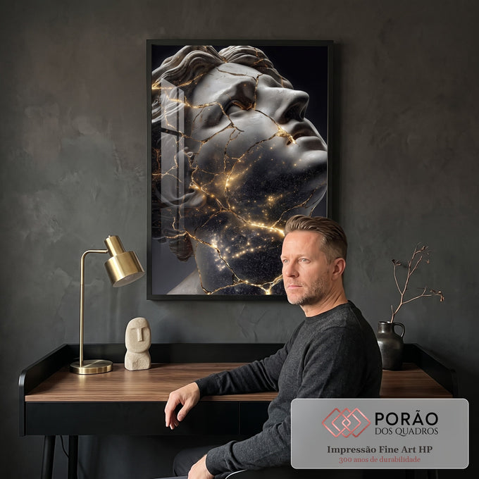 Quadro Decorativo Escultural Futurista em escritorio moderno - quadros decorativos para sala
