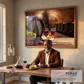 Quadro Decorativo: Vinho e Queijo - Toque Rústico e Elegante em escritorio moderno - quadros decorativos para sala
