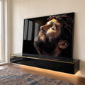Quadro Decorativo - Reflexão em Tons Sombrios em ambiente decorado - quadros decorativos para sala