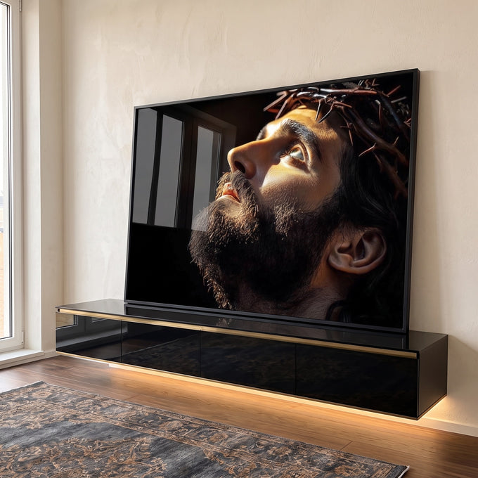 Quadro Decorativo - Reflexão em Tons Sombrios em ambiente decorado - quadros decorativos para sala