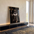 Quadro Decorativo Poseidon com Tridente - Arte Luxuosa para Sua Casa em ambiente decorado - quadros decorativos para sala