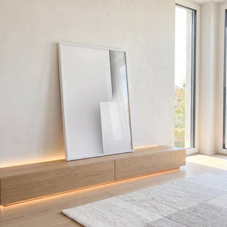 Quadro Decorativo Minimalista branco em ambiente decorado - quadros decorativos para sala