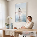 Quadro Decorativo Caminhando sobre as Águas em escritorio moderno - quadros decorativos para sala