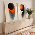 Quadro Decorativo Abstração Geométrica - Forma e Movimento em ambiente decorado - quadros decorativos para sala