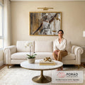 Quadro Decorativo Justiça com Elegância e Força em sala de estar moderna - quadros decorativos para sala