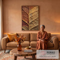 Quadro Decorativo Folha Gigante Aconchegante em sala de estar moderna - quadros decorativos para sala