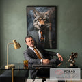 Quadro Decorativo Lobo Empresário - Sofisticação e Estilo para Sua Casa em escritorio moderno - quadros decorativos para sala