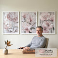 Quadro Decorativo: Magnólias Pastéis - Toque de Serenidade em escritorio moderno - quadros decorativos para sala