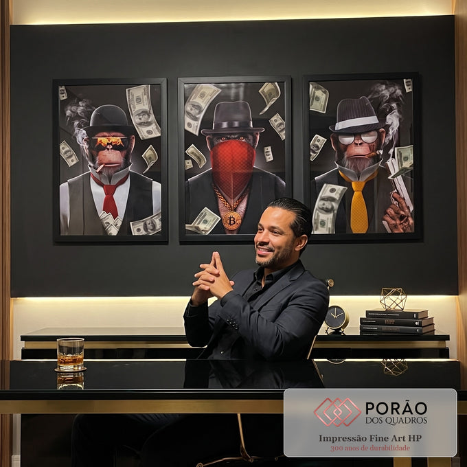 Quadro Decorativo: Essência do Poder e Humor em Cores em escritorio moderno - quadros decorativos para sala