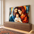 Quadro Decorativo Sagrada Família Moderna em ambiente decorado - quadros decorativos para sala